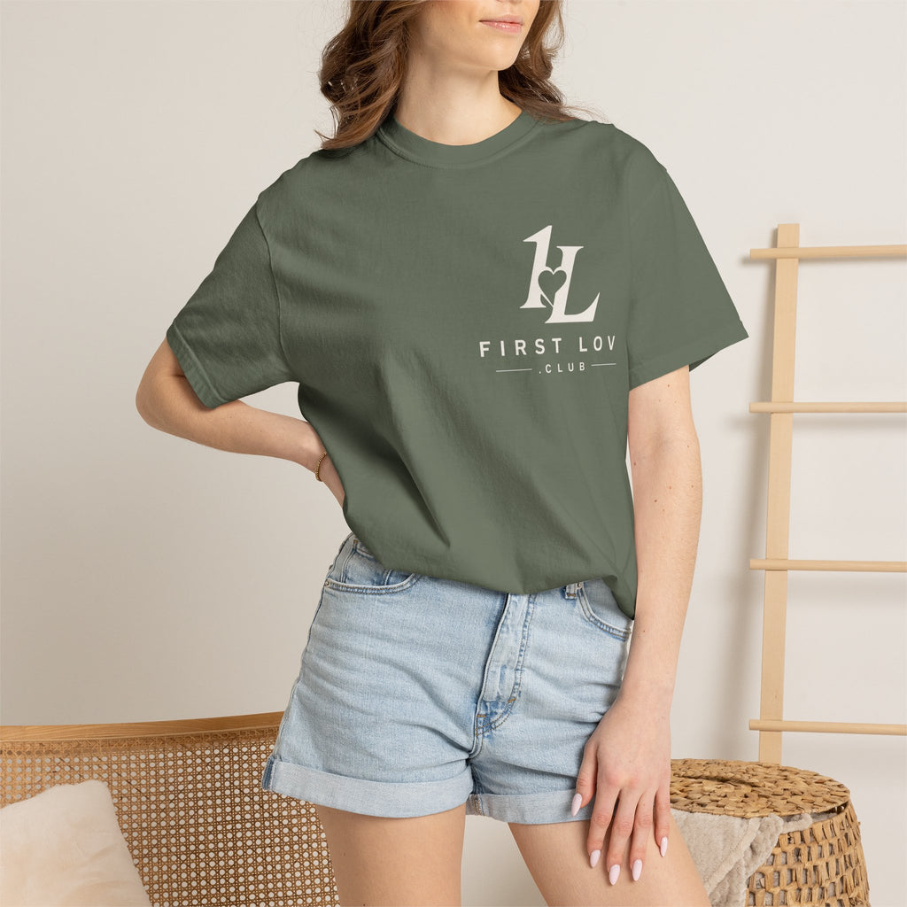 Minimalist Monogram Tee — Subtle "1L" Chest & Back Print