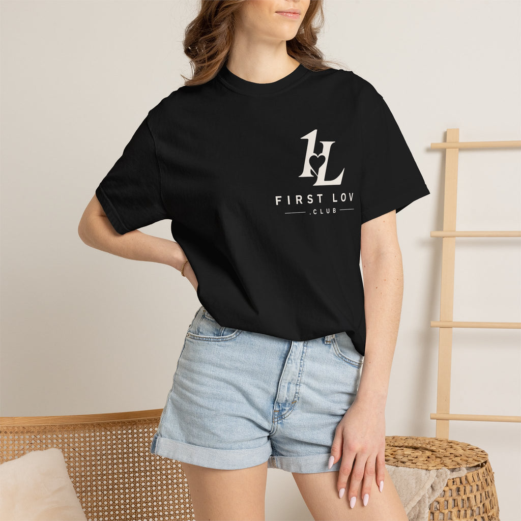 Minimalist Monogram Tee — Subtle "1L" Chest & Back Print
