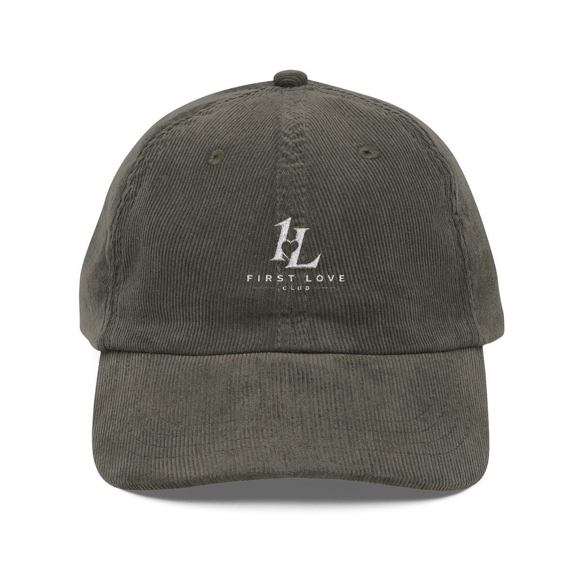Vintage Corduroy Embroidered Baseball Cap — Rust Retro Logo