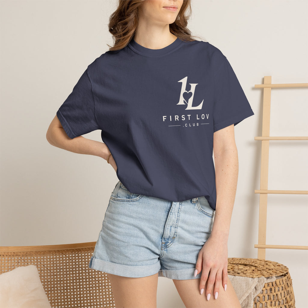 Minimalist Monogram Tee — Subtle "1L" Chest & Back Print