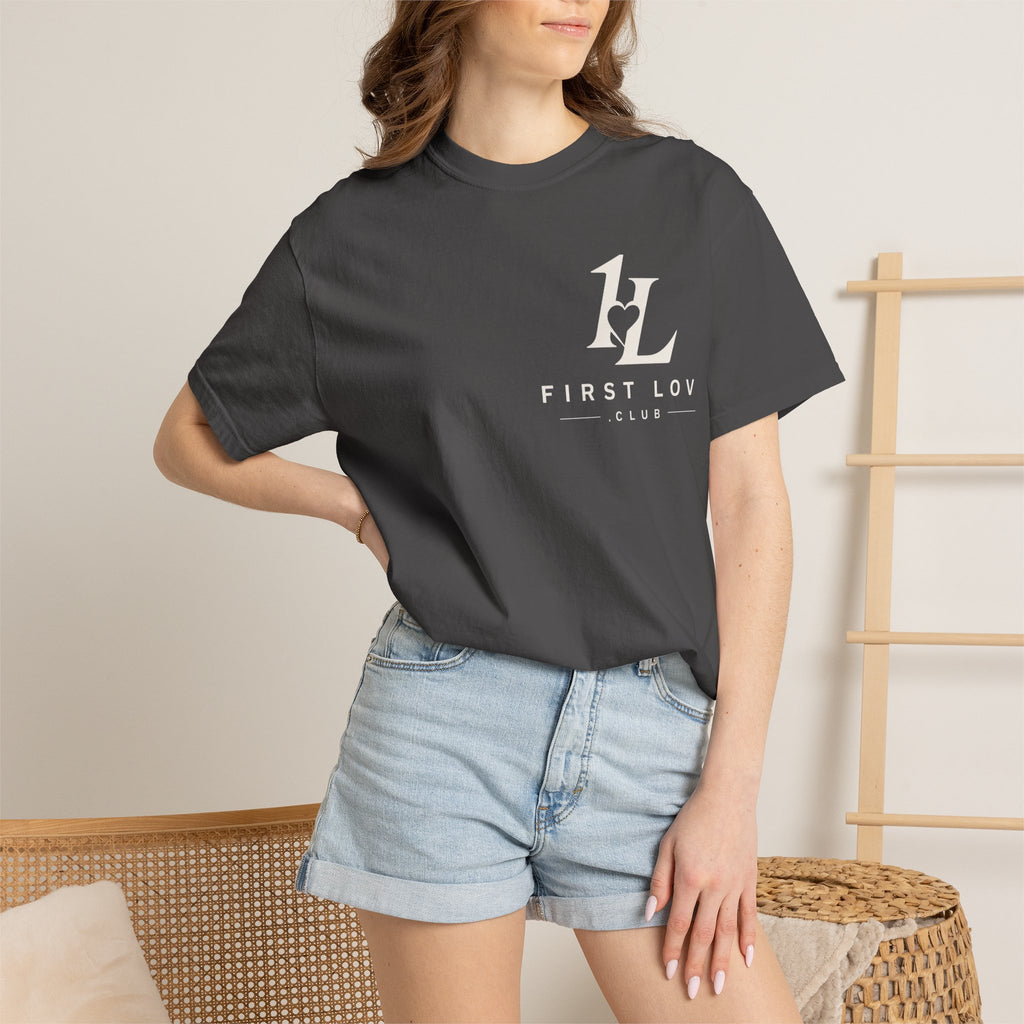 Minimalist Monogram Tee — Subtle "1L" Chest & Back Print